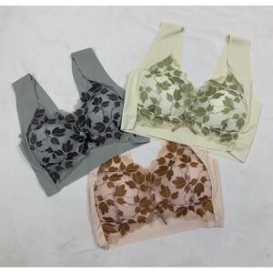 Lot of 4 Senobra Comfy Lift & Flex Wireless Bra Lacey 3X 40-42 C-D